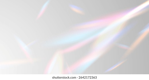 Light effect and zigzag ribbon falling from above on a beam of light, tinsel vector