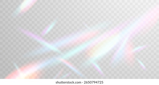 Light effect and zigzag ribbon falling from above on a beam of light, tinsel vector