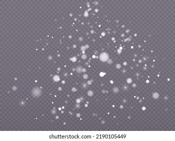 Light effects with bright shimmer. Beautiful lens flare effect with bokeh, glittery dust particles. Festive background.