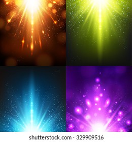 Light Effects Collection. Colorful Flashes. Vector illustration 