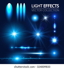 Light effects collection. Vector illustration