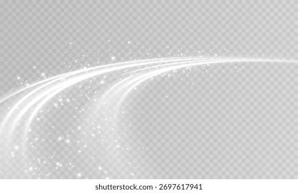 Light effects with flares, glitter, dust, and glowing lines. Bright sparkles, stars, and curved light shapes create a realistic glow effect