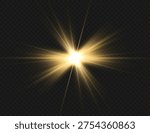 Light effects, glare, glitter, explosion, golden light, Vector illustration. shining golden stars.