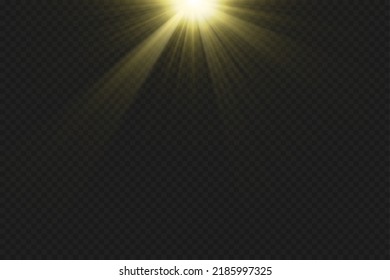 Light effects, glare, glitter, explosion, golden light, Vector illustration. shining golden stars.