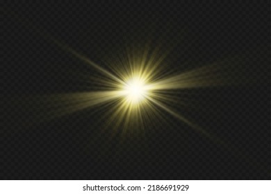 Light effects, glare, glitter, explosion, golden light, Vector illustration. shining golden stars.