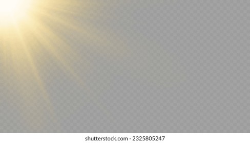 Light effects, glare, glitter, explosion, golden light, Vector illustration. shining golden stars.