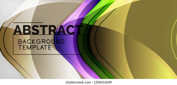Light effects glossy arrows background, vector illustration