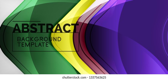 Light effects glossy arrows background, vector illustration