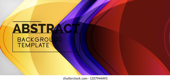 Light effects glossy arrows background, vector illustration