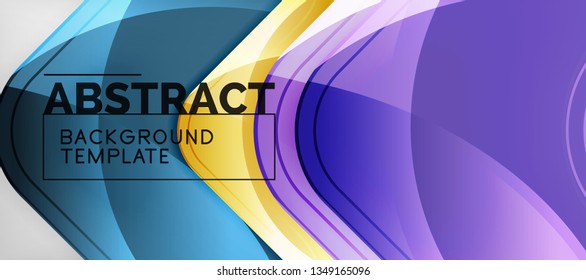 Light effects glossy arrows background, vector illustration