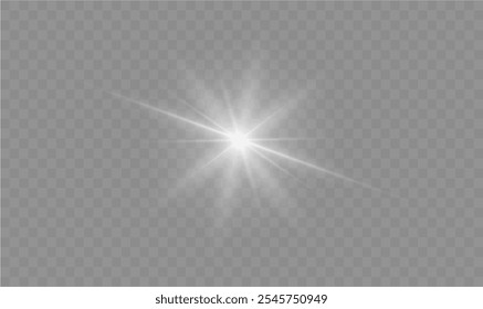Efeitos de luz. Efeitos de luz transparente branca isolada, brilho, explosão, brilho, poeira, linha, erupção solar, faísca e estrelas, luz de spot, rotação de curva. Luz solar, efeito especial abstrato.