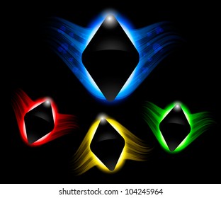 Light effects on square placeholder for your text.  Vector