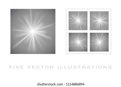 Light effects on transparent background. Graphic concept for your design