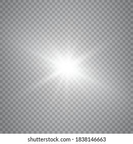 Light effects on a transparent background. Shine gradient glitter, bright flare. Sun texture. Vector illustration.