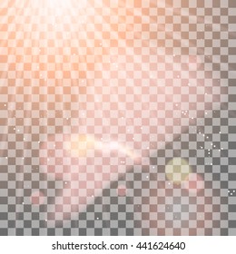 Light effects on transparent background. Burst, glitter, sparkle glow texture