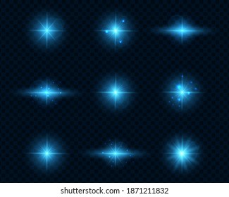 Light effects package. Christmas and New Year effect with magic particles on a transparent background. Vector illustration
