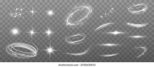 
Light effects. Set of Christmas flares.
