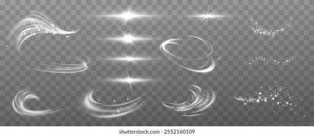 Light effects. Set of Christmas flares.
