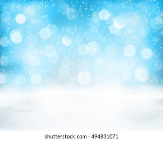 Light effects, sparkling out of focus lights and snowfall for a magical abstract backdrop for the festive Christmas, winter holiday season to come.