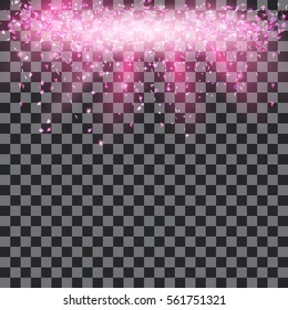 Light effects vector on a transparent background. Gold; orange; yellow shades. Twinkling stars; magic clouds; stardust. Celebratory backdrop. Frame for text.