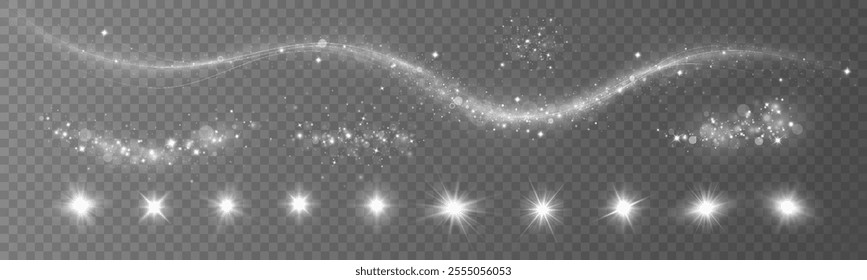 Light effects.Light flares, explosions, glitter, dust, lines, sun gloves, sparks, sparkles, stars, curved curves. Glow special effect light