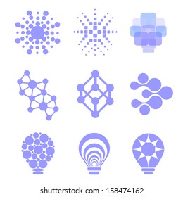 light, electric bulb symbols and icons set 