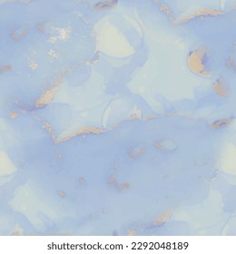 Light Elegant Background. Gold Oriental Watercolor. Blue Alcohol Ink Marble. Gold Art Paint. Luxury Watercolor Canvas. Foil Marble Background. Shiny Vector Ink Pattern. Luxury Abstract Ink Painting