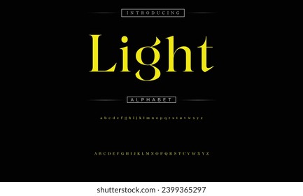 Light Elegant Font Uppercase Lowercase and Number. Classic Lettering Minimal Fashion Designs. Typography modern serif fonts regular decorative vintage concept. vector illustration