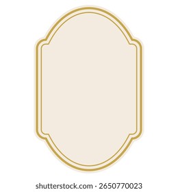 Light elegant Vintage label Frame with gold elements. Good for product branding, packaging, invitations, logo, stickers, badges