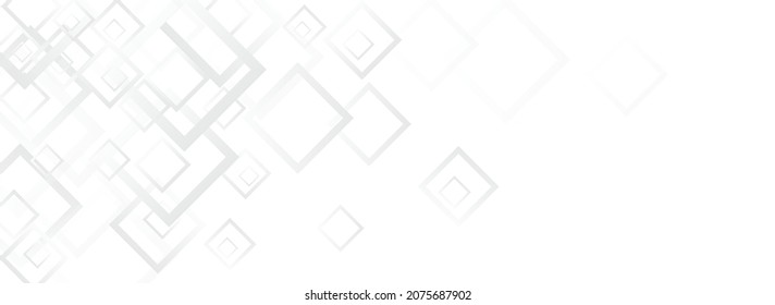 Light Element Concept Vector Panoramic Background. Digital Ornament Banner. Grey Geometry Template. White Style Frame.