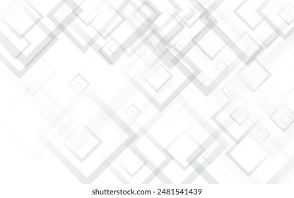 Light Element Minimal Vector  Background. Digital Square Cover. Grey 3d Frame. White Mosaic Design.