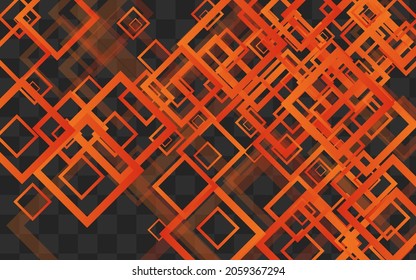 Light Element Technology Vector Transparent Background. Abstract Rectangular Wallpaper. White Architecture Template. Yellow Web Frame.