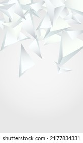 Light Elements Business Vector  Gray Background. Triangle Graphic Banner. White Minimalist Layout. Abstract Shapes Presentation.