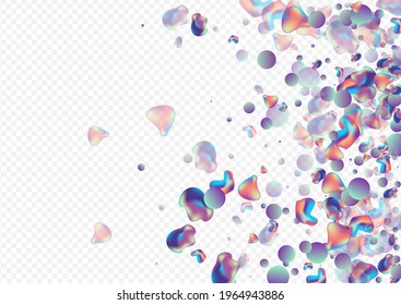 Light Elements Fashion Vector Transparent Background. Graphic 3d Cover. Neon Trendy Holography Layout. Color Splash Banner.