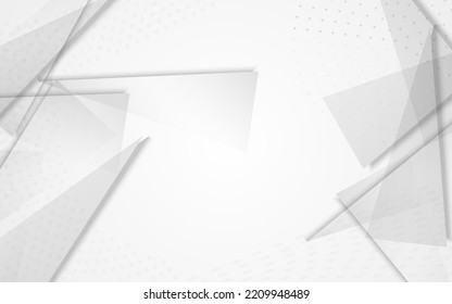 Light Elements Minimalist Vector Gray Background. Modern Decoration. Transparent Creative Shapes Flyer. Minimal Brochure.