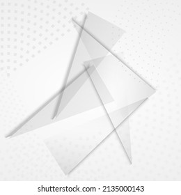 Light Elements Technology Vector Gray Background. Business Cover. White Trendy Triangle Pattern. Creative Magazine.