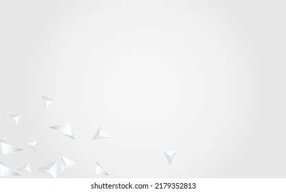 Light Elements Technology Vector  Gray Background. Geometric Abstract Presentation. White Trendy Magazine. Modern Triangle Card.