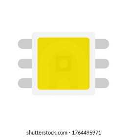Light emitting diode. Glowing element for LED tape. Flat style. Isolated. Vector.
