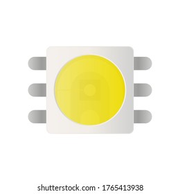 Diodo emisor de luz. Elemento brillante para cinta LED. Aislado. Vector.