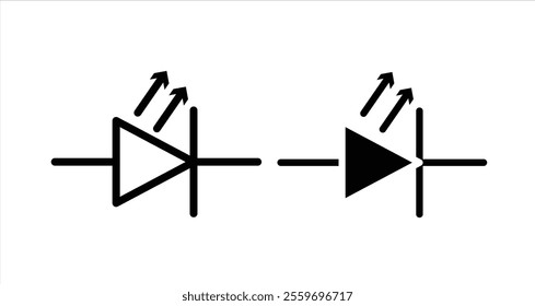 Light emitting diode Icon collection in filled and stroke style.