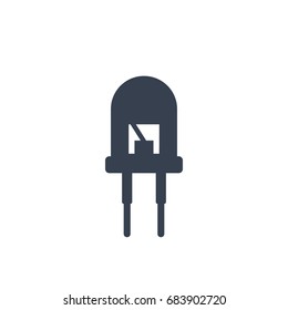 light emitting diode icon on white