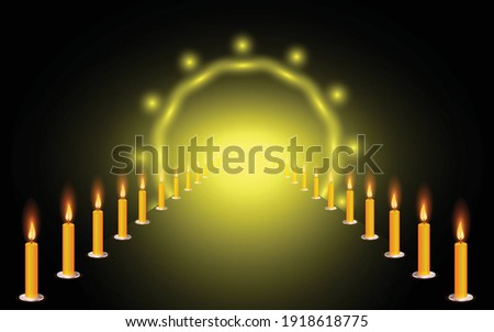 The Light at the End of the Tunnel. Perspective View Through a Dark Tunnel With the Light at The End. Candle light.