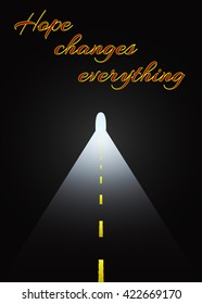 Light at the end of the tunnel. Vector illustration