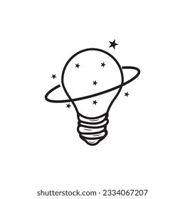 light energy logo planet illustration abstract line design vector