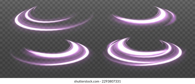 Light everyday glowing effect. semicircular wave, light trail curve swirl, car headlights, incandescent optical fiber.	