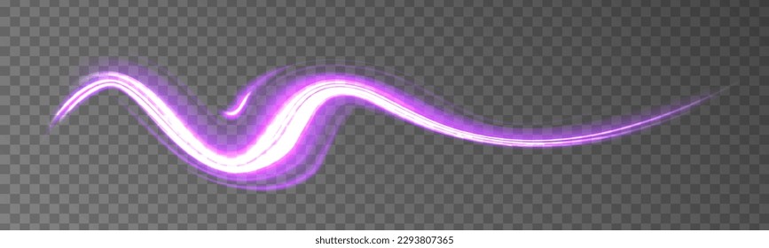 Light everyday glowing effect. semicircular wave, light trail curve swirl, car headlights, incandescent optical fiber.	
