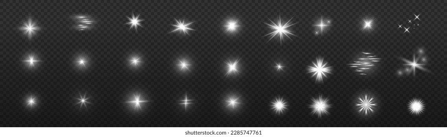 Luz de flash de lente de uso exclusivo efecto gran colección de iluminación de escena blanca realista