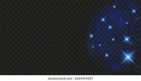 Lichtexplosion mit blauem Glanz und funkelndem Staub