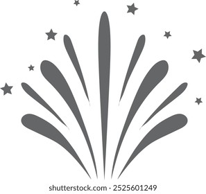Logotipo de la explosión ligera. Icono decorativo de fuegos artificiales de vacaciones aislado sobre fondo blanco