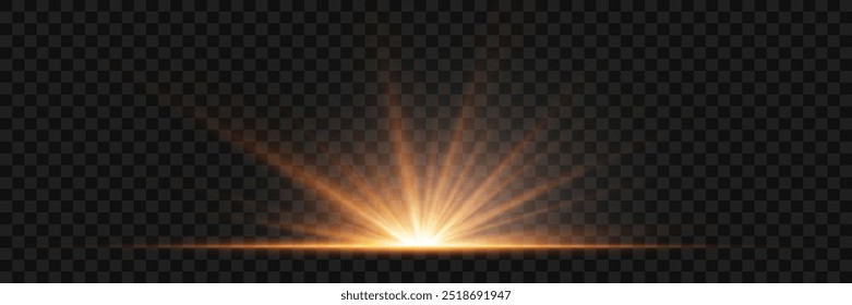 Light explosion of rays. Flash of light and lines. On a transparent background.